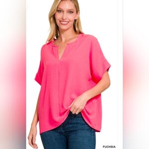 Zenana Outfitters Women's Fuchsia Blouse